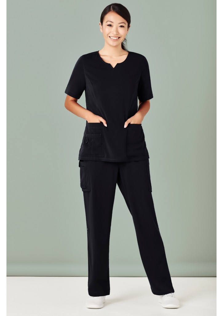 Womens Avery Round Neck Scrub Top