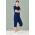 Womens Avery Round Neck Scrub Top - Navy