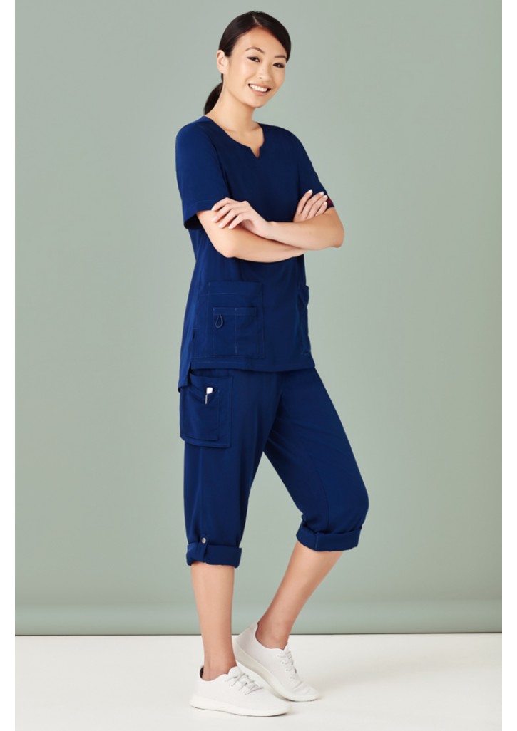 Womens Avery Round Neck Scrub Top
