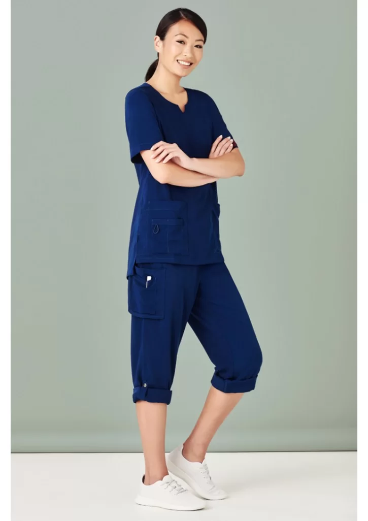 Womens Avery Round Neck Scrub Top
