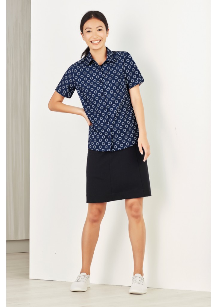 Womens Florence Daisy Print Short Sleeve Shirt