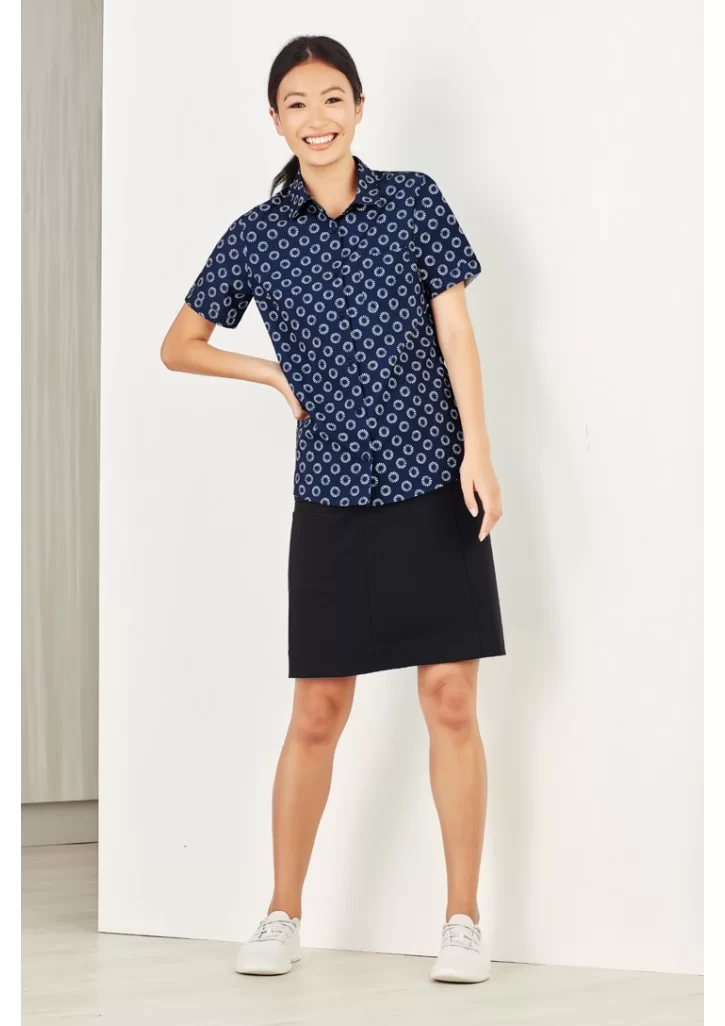 Womens Florence Daisy Print Short Sleeve Shirt
