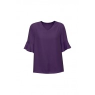 Womens Aria Fluted Sleeve Blouse
