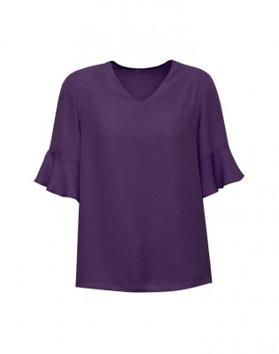 Womens Aria Fluted Sleeve Blouse