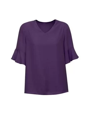 Womens Aria Fluted Sleeve Blouse