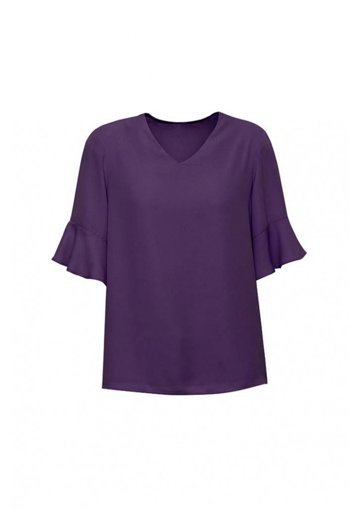 Womens Aria Fluted Sleeve Blouse