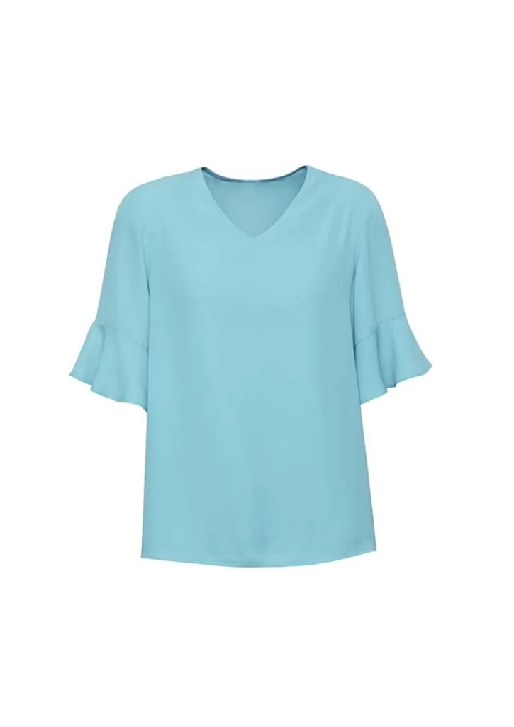 Womens Aria Fluted Sleeve Blouse