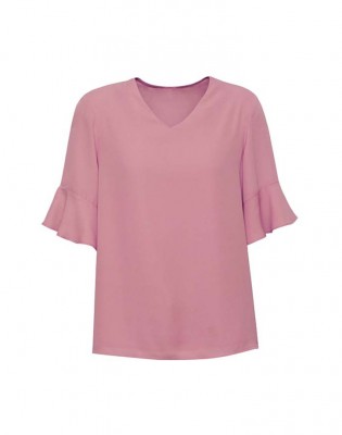 Womens Aria Fluted Sleeve Blouse