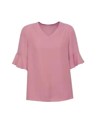 Womens Aria Fluted Sleeve Blouse