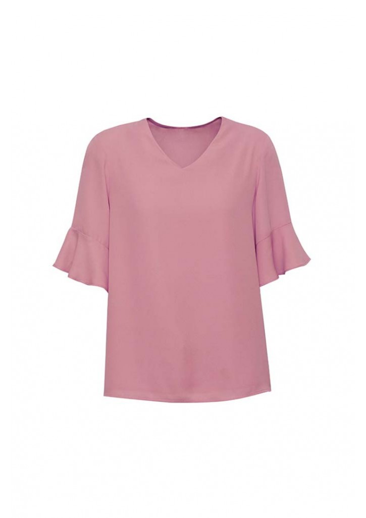 Womens Aria Fluted Sleeve Blouse