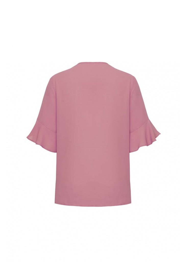 Womens Aria Fluted Sleeve Blouse