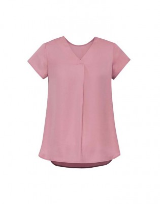 Womens Kayla V-Neck Pleat Blouse