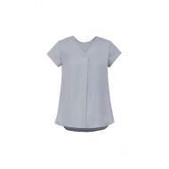 Womens Kayla V-Neck Pleat Blouse
