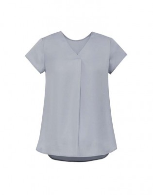 Womens Kayla V-Neck Pleat Blouse