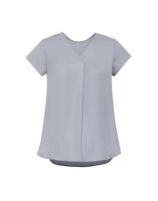 Womens Kayla V-Neck Pleat Blouse