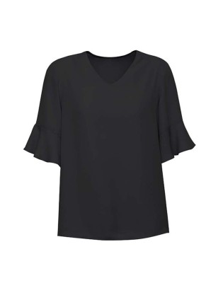 Womens Aria Fluted Sleeve Blouse