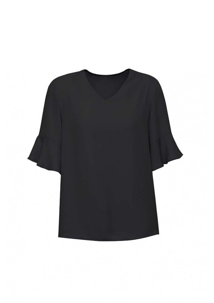 Womens Aria Fluted Sleeve Blouse