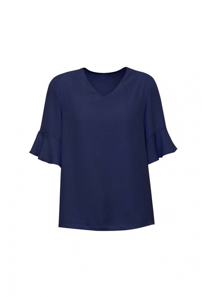 Womens Aria Fluted Sleeve Blouse