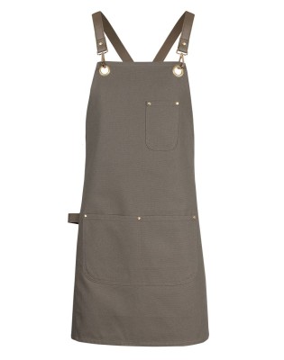 Brass Eyelet Canvas Apron with PU Strap