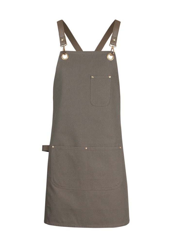 Brass Eyelet Canvas Apron with PU Strap