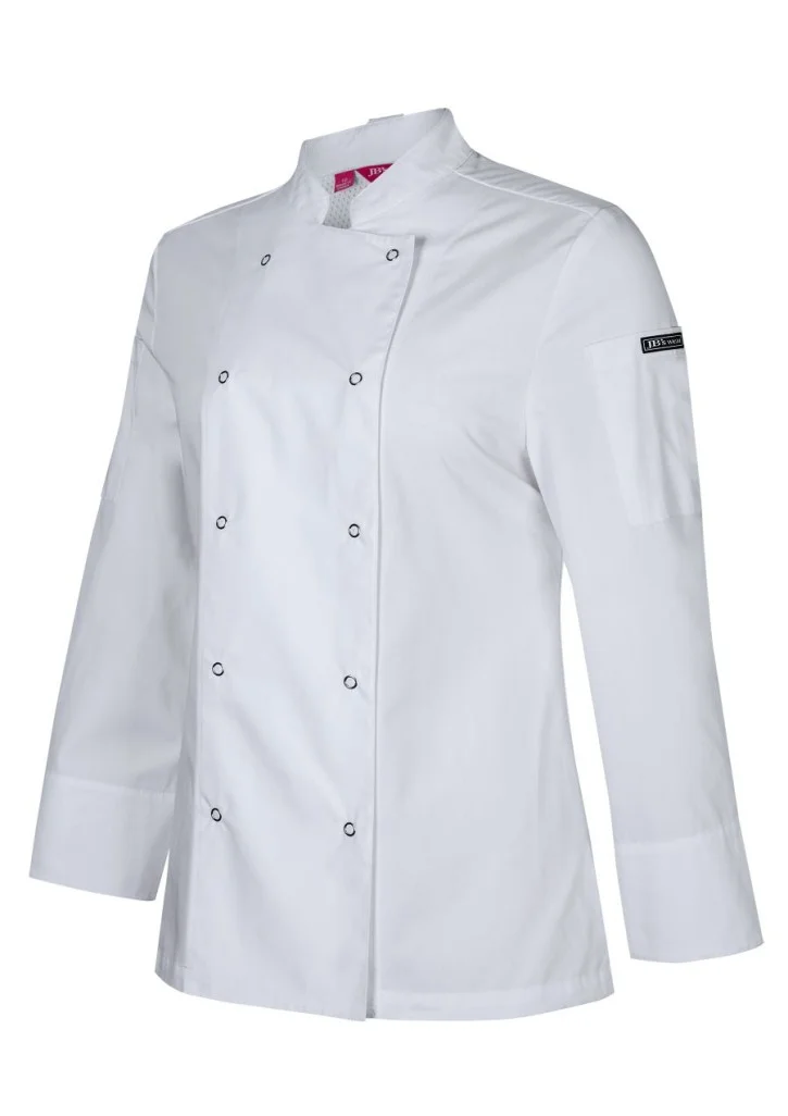 Ladies Long Sleeve Snap Button Chefs Jacket Ladies Long Sleeve Snap Button Chefs Jacket