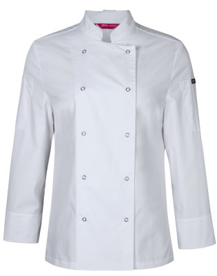 Ladies Long Sleeve Snap Button Chefs Jacket 