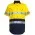 JB's Hi Vis S/S (D+N) 190G Work Shirt - Yellow/Navy