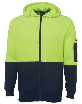 Hi Vis Full Zip Fleecy Hoodie