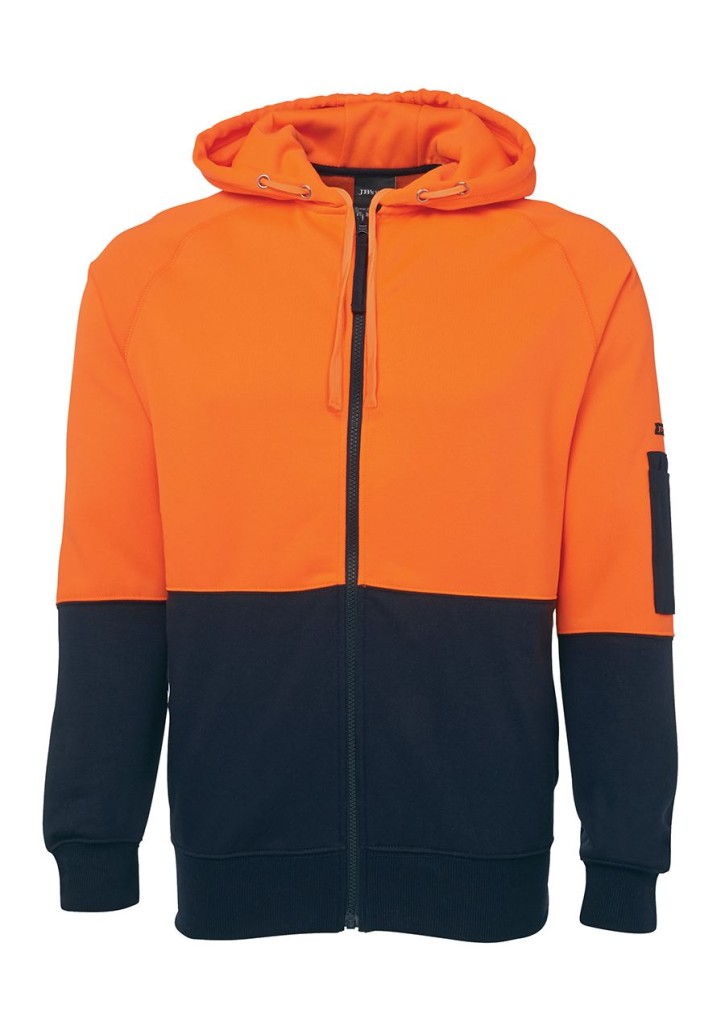 Hi Vis Full Zip Fleecy Hoodie
