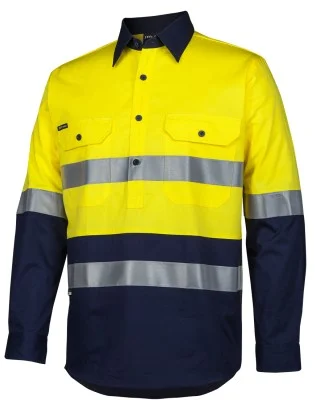 JB's Hi-Vis (D+N) Close Front L/S 150G Work Shirt