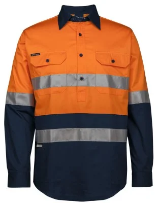 JB's Hi-Vis (D+N) Close Front L/S 150G Work Shirt