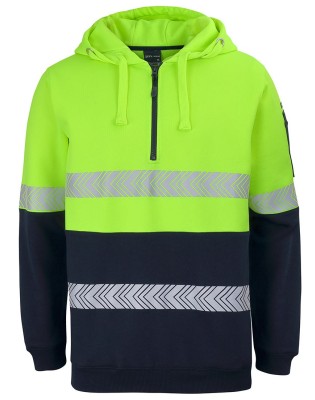 Hi Vis 1/2 Zip Segmented  Taped Hoodie