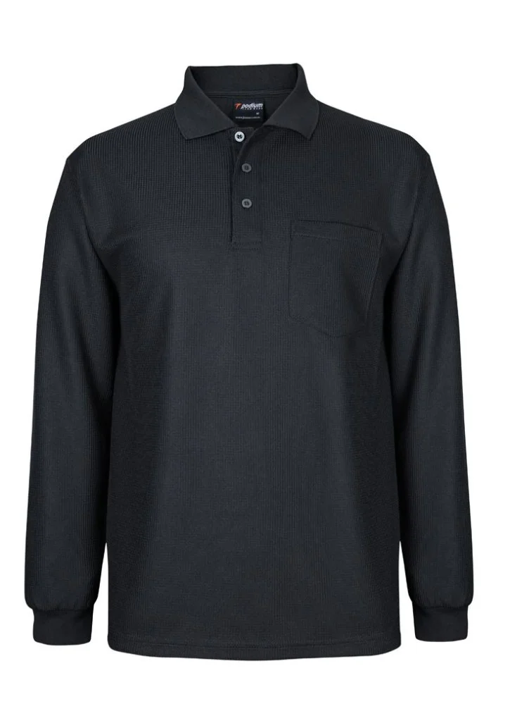 Podium Ls Waffle Pocket Polo Podium Ls Waffle Pocket Polo