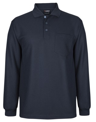 Podium Ls Waffle Pocket Polo