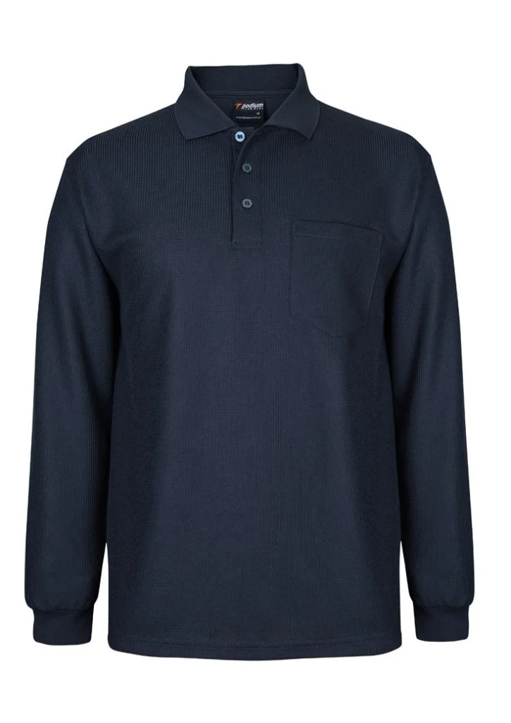 Podium Ls Waffle Pocket Polo Podium Ls Waffle Pocket Polo