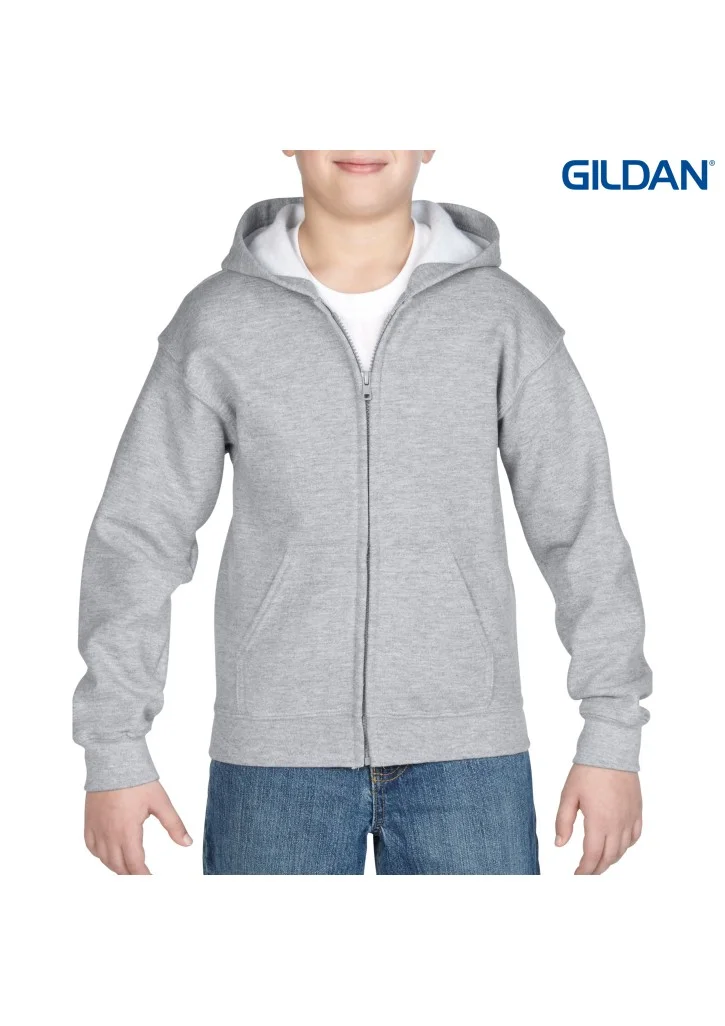 Gildan Heavy Blend Youth Full Zip Hooded Sweatshirt