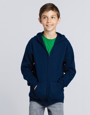 Gildan Heavy Blend Youth Full Zip Hooded Sweatshirt