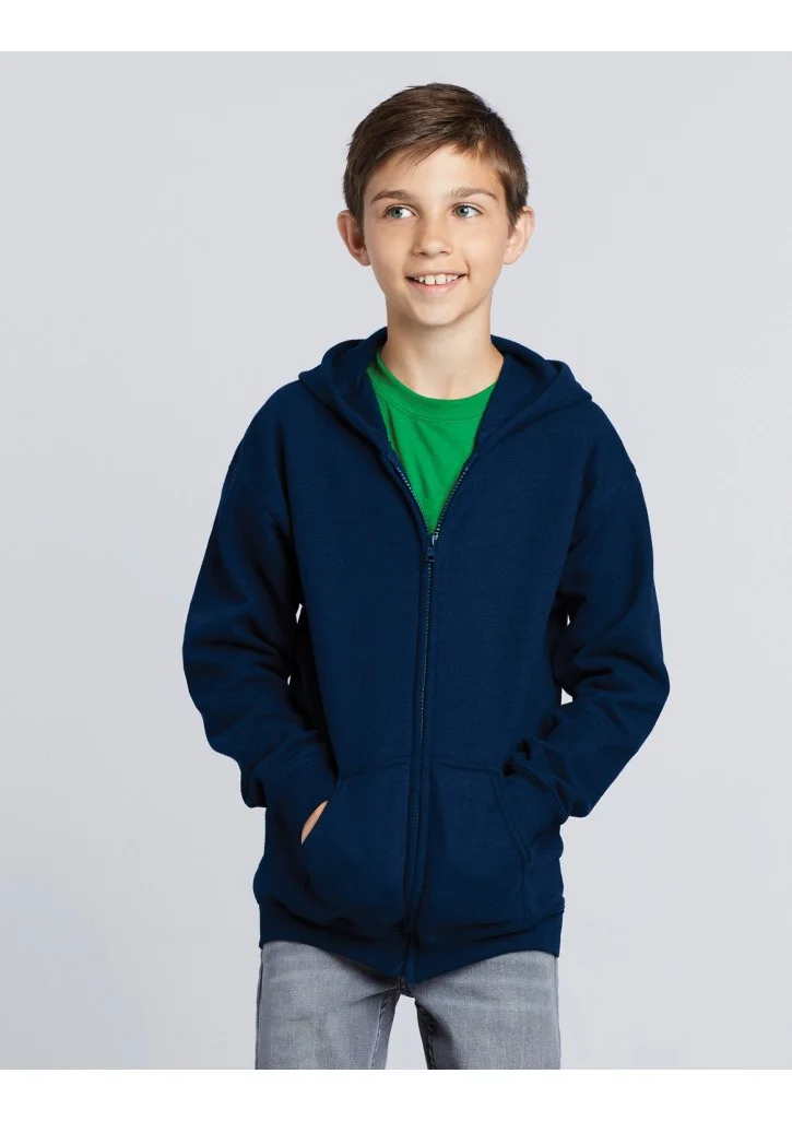 Gildan Heavy Blend Youth Full Zip Hooded Sweatshirt
