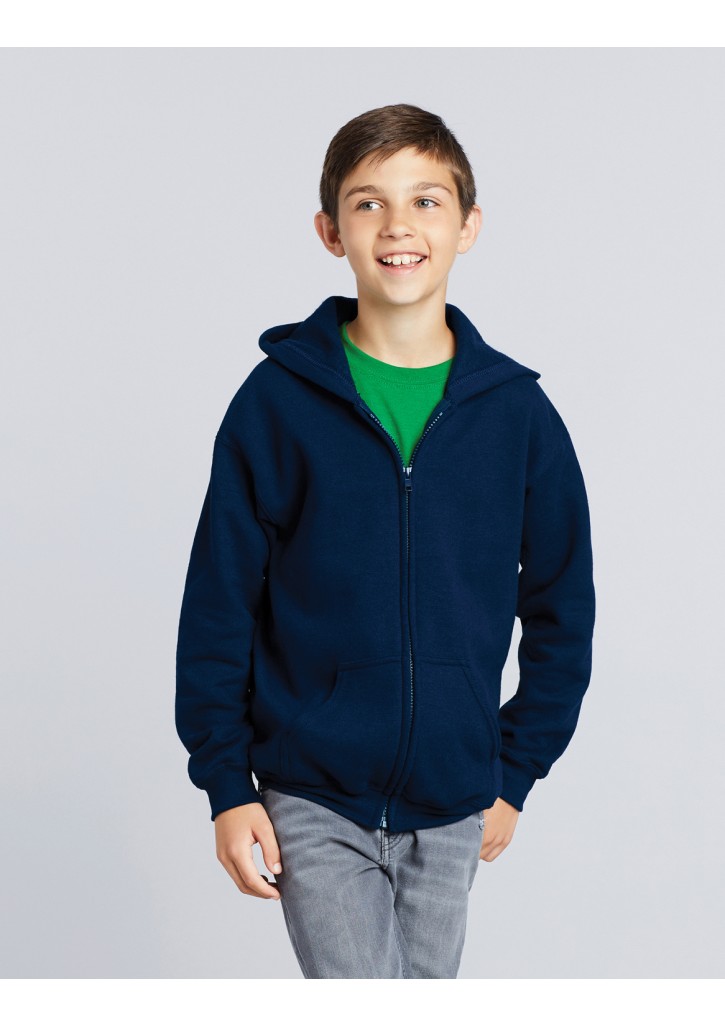 Gildan Heavy Blend Youth Full Zip Hooded Sweatshirt