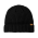 Rib Knitted Cuffed Beanie - Black