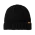 Rib Knitted Cuffed Beanie - Black