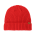 Rib Knitted Cuffed Beanie - Red