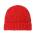 Rib Knitted Cuffed Beanie - Red