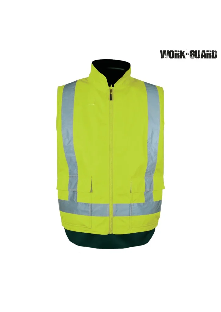 Workguard Reversible Fleece Lined Safety Vest Day/Night Workguard Reversible Fleece Lined Safety Vest Day/Night