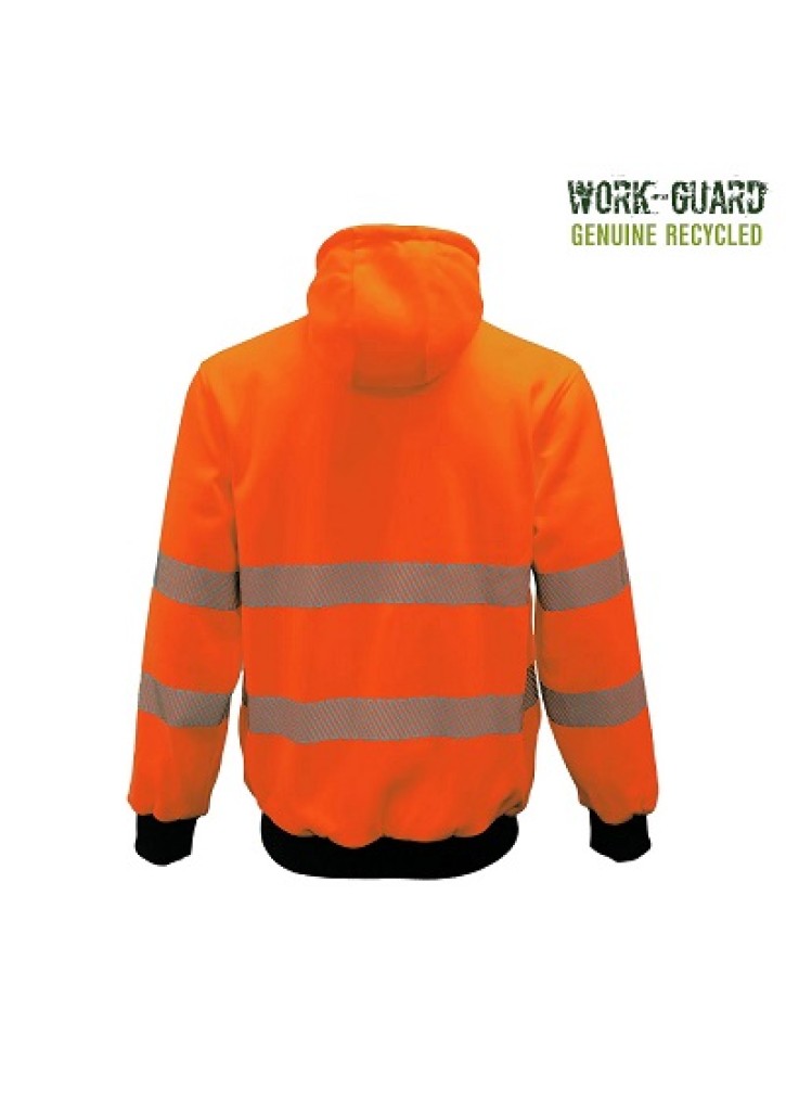 Work-Guard Recycled Hi Vis Day/Night Zipped Hoodie