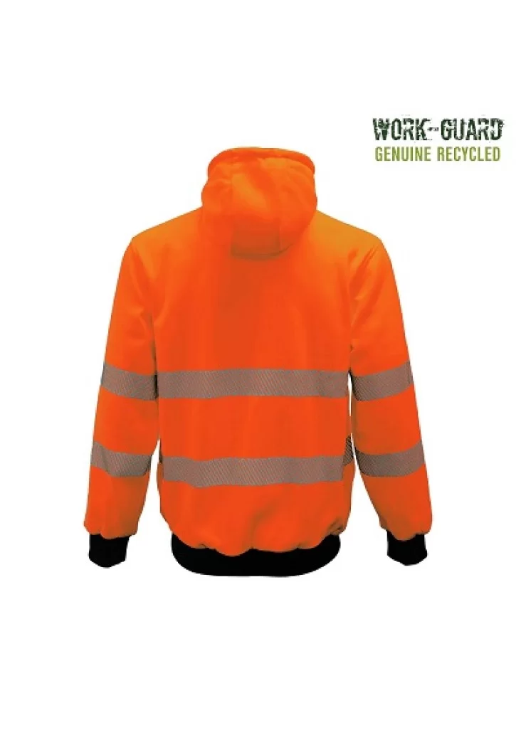 Work-Guard Recycled Hi Vis Day/Night Zipped Hoodie