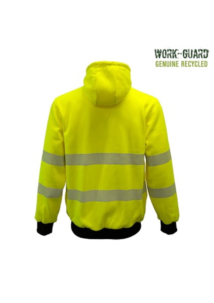 Work-Guard Recycled Hi Vis Day/Night Zipped Hoodie