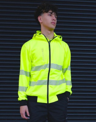 Work-Guard Recycled Hi Vis Day/Night Zipped Hoodie