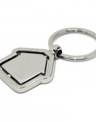 Spinning House Metal Key Ring