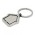 Spinning House Metal Key Ring - Shiny Chrome